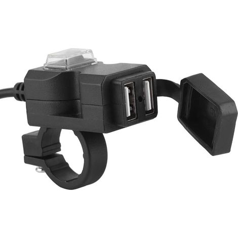 Doppelter USB-Anschluss für Motorrad 12V, 5V 1A/2,1A, Handy-Ladeadapter für Lenker, Universal für Fahrräder, Mountainbikes, 12-24V (12-24V) (1/5)