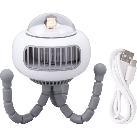 Mini ventilateur clip portable avec trépied flexible, 4 vitesses, sans pale, rotatif, pour voiture, lit bébé, vélo et tapis de course (1/5)