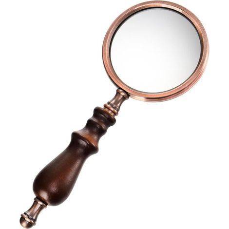 Lupa de bolsillo 10X con mango de madera desmontable para lectura e inspección, lupa de aleación de zinc, alta magnificación para personas mayores con degeneración macular. (1/4)