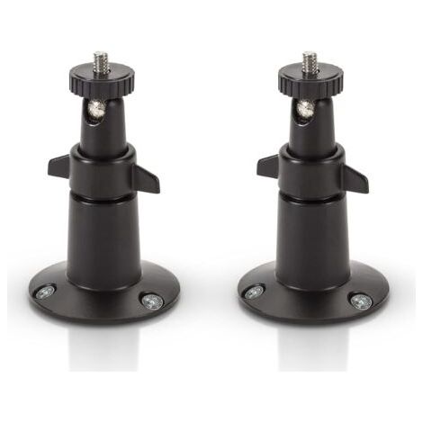 Support mural petit support en aluminium noir cuit au four - Compatible avec les caméras Arlo et Wasserstein (lot de 2, noir) (1/4)