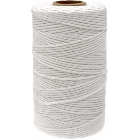 Corde Macramé en Coton Ficelle Blanche 2mm x 100M pour Travaux Manuels, Cuisine, Lier la Viande, Emballage (1/4)