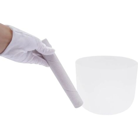 Quarz-Kristall-Singing Bowl, 432 Hz Klangfrequenz, Elegantes Design, Weiß (1/2)