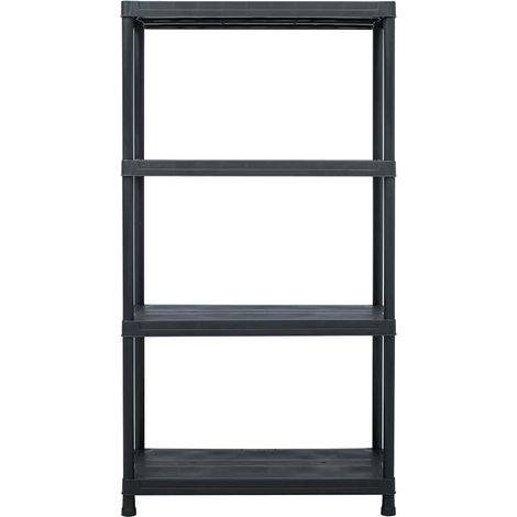 vidaXL Estantería de plástico 100 kg 60x30x138 cm negro (1/2)
