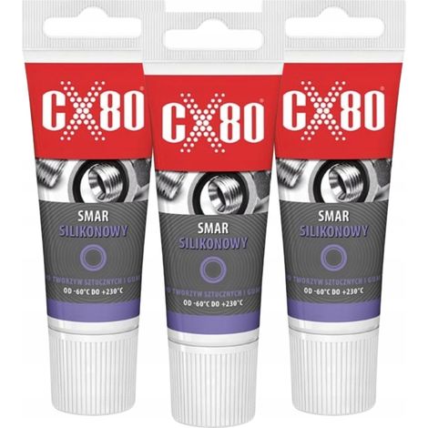 Grasa de silicona incolora CX80 para caucho, juntas de alimentos, grifos, NSF 40 g x 3