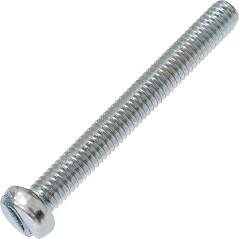 Lot de 50 Vis à métaux à tête cylindrique M4x35 mm à empreinte fendue S - boulon d'assemblage - DIN 84 - dureté 4.8 - en acier zingué - couleur argent (1/5)