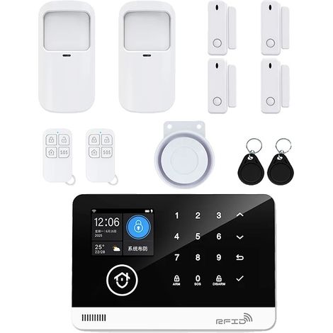 Sistema di allarme di sicurezza, sensori di movimento, controllo tramite app, kit WiFi 4G GSM, senza presa di corrente (1/2)