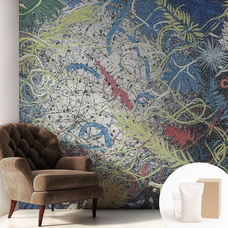 Carta Da Parati Non Tessuto - Decorazione Da Muro - Traspirante - Con Motivo - Per Camera Da Letto Cucina Spirali di piante 250x250 cm (1/5)