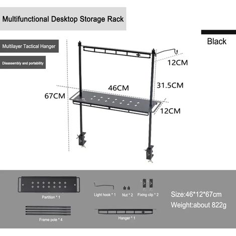 Étagère suspendue pour table de camping portable et pliable, plateau de table amovible avec trou de suspension, accessoires de plein air pour réchauds de cuisine portables (1/2)