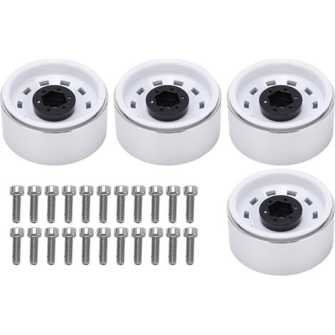 4 Jantes Métalliques 1.9 Pouces avec Moyeu à 10 Trous Carrés pour AXIAL SCX10 1/10 Voiture RC de Grimpe Blanche (1/5)