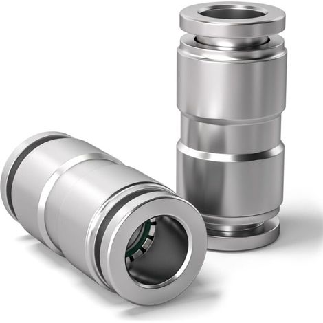 2 Pcs 6mm Straight Adapter for Pneumatic Connection Fitttog, 2 Way Staticless Quick Release PU Air Ltoe Adapter (1/4)