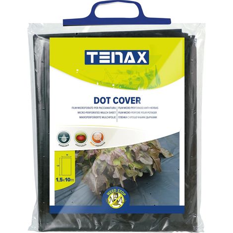 Film de Paillage Dot Cover 1,50x10 m Noir, Film Micro Perforé Perméable Anti-Mauvaises Herbes pour Paillage, Idéal pour Potager, pour Légumes et Fraises (1/5)