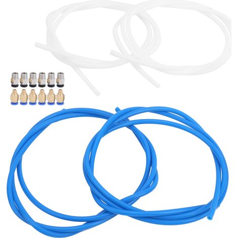 3D-Druckerzubehör: 2 blaue + 2 weiße PTFE-Schläuche + 6 M10 + 6 M6 Pneumatikverbinder (1/5)
