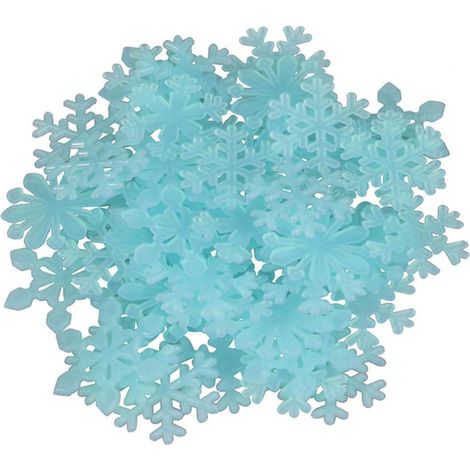 300pièces Flocon de Lumineux Autocollant Fluorescent pour Décoration Murale de Noël Articles de Noël Stickers Flocon (1/5)