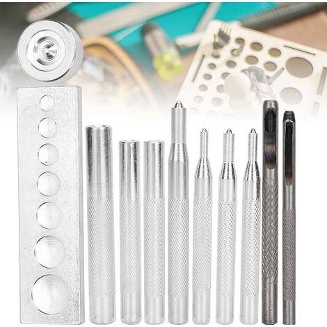 Kit de sellerie 7 en 1 avec poinçonneuse et poseuse de rivets pour cuir et maroquinerie (1/5)