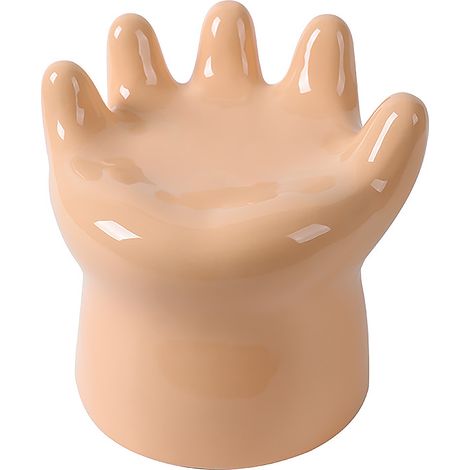 Plateau de rangement céramique Forme palmier Déco entrée Porte-clés Bijoux Couleur chair (1/5)