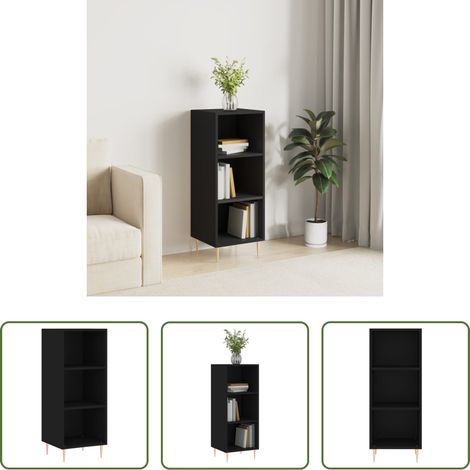 Schrank - Sideboard Schwarz 34,5x32,5x90 cm Holzwerkstoff (1/5)