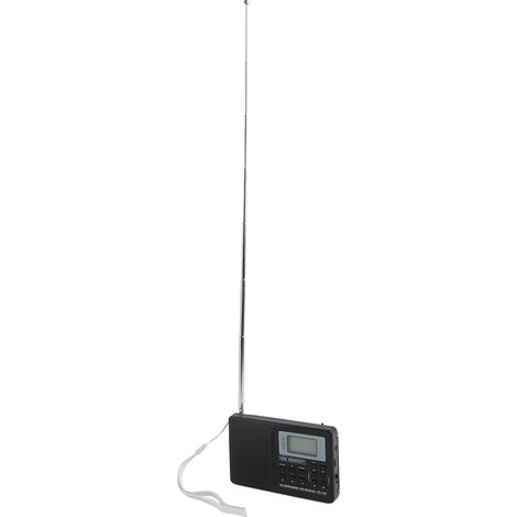 Radio AM/FM/SW avec fonction mémoire, touches rétroéclairées à faible perte, radio numérique portable à bande complète et réveil. Fonction mémoire, touches rétroéclairées à faible perte.