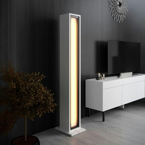Lampadaire colonne LED blanc design à télécommande AURA (1/5)