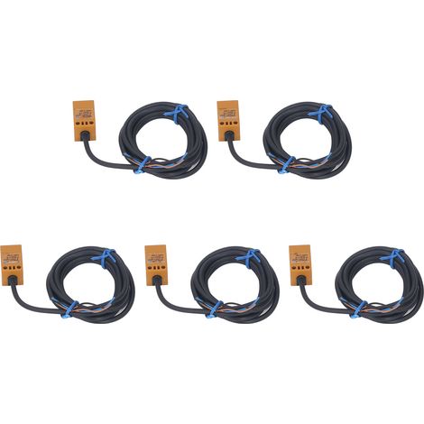 Capteur inductif TL-Q5MC1 NPN NO 10-30VDC, interrupteur de proximité, lot de 5, format 17x17mm, détection sans contact, idéal pour automation et contrôle industriel. (1/5)