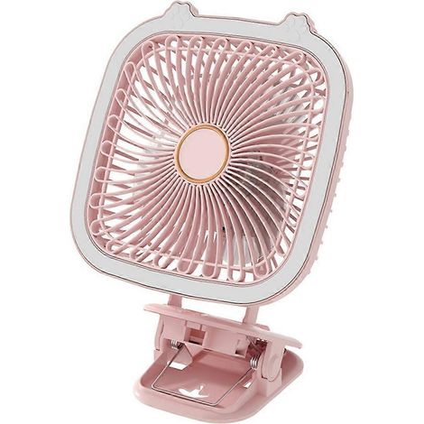 Petit ventilateur à pince, 3 vitesses, USB, lumière, flux d'air puissant, silencieux. (1/4)