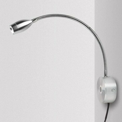Aplique de pared táctil, regulable, con brazo flexible de 360°, LED de 3W y 3000K, para cabecero de cama. (1/5)