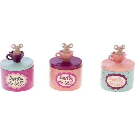 Caja dientes de leche pack 3 rosa  7x5x5 cm (1/3)