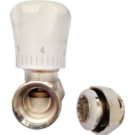 Robinet thermostatique de radiateur en laiton 1/2 pouce, type droit DN15, vanne de régulation automatique de température pour chauffage à air (DN15)