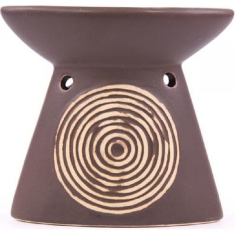 Brûleur a Huile en Céramique Motif Cercles Concentriques