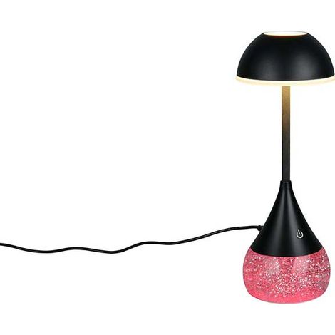 LED Tischleuchte Nachttischlampe Metall Schwarz Sensordimmer Farbwechsel H28,3cm