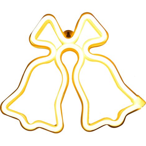 lumineuses LED néon en forme de cloche pour Noël décorations