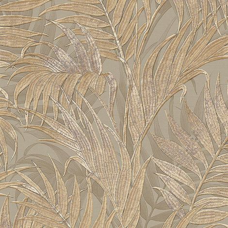 Grace Tropical Palm Leaf Gold Wallpaper Design ID Textured Paste The Wall Vinyl (1/4)