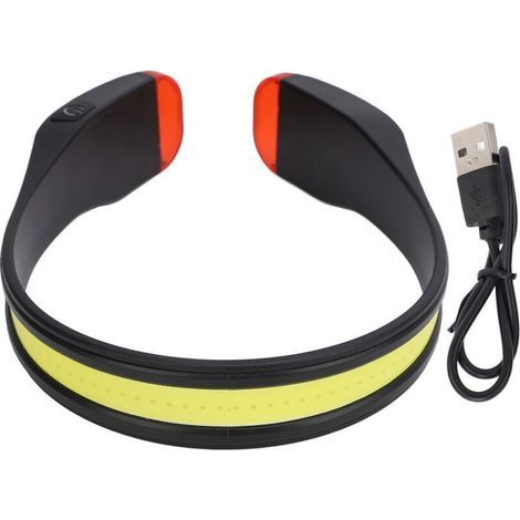 Lampe frontale COB étanche, rechargeable par USB, à haute luminosité Lampe frontale légère pour la course à pied, la pêche et les réparations,