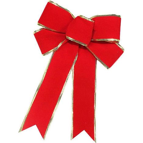 Ruban nœud papillon rouge de Noël, compatible avec les décorations, 25 cm, accessoires pour sapin de Noël (1/5)