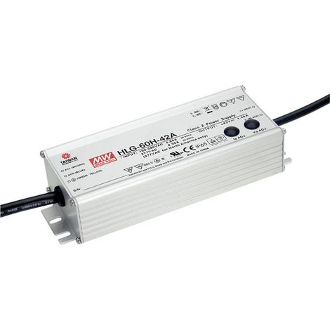 Mean Well HLG-60H-48A Driver per LED, Trasformatore per LED Tensione costante, Corrente costante 62 W 1.3 A 48 V/DC Cir
