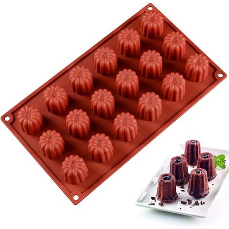 18 Mini-Cannel Förmchen aus Silikon Canel Backform Silikon-Backform Durchmesser 3 5 mm antihaftbeschichtet Canel Formen Canel Muffin-Backformen 3,5 mm (1/5)