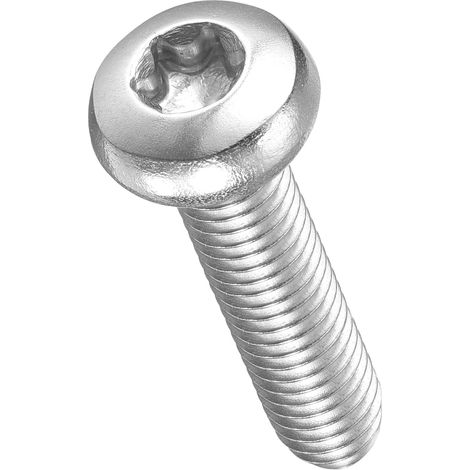 Lot de 25 vis de sécurité Torx à tête bombée (M5-0,8 x 20 mm) en acier inoxydable 304 pour meubles et projets de travail du bois, argenté (1/5)