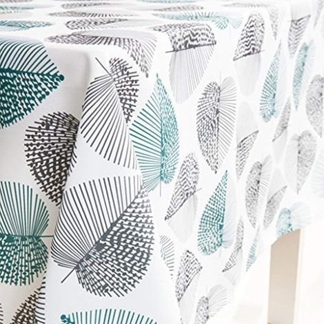 Mantel cuadrado lavable e impermeable de tela Oxford, fácil de cuidar, ideal para muebles de jardín y decoración de mesa, color menta, 140 x 180 cm. (1/5)