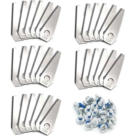 Lames de tondeuses, 30 Pcs Lame Tondeuse Gazon, Lames Durables en Forme de Losange pour les robot tondeuse Bosch Indego, avec Vis