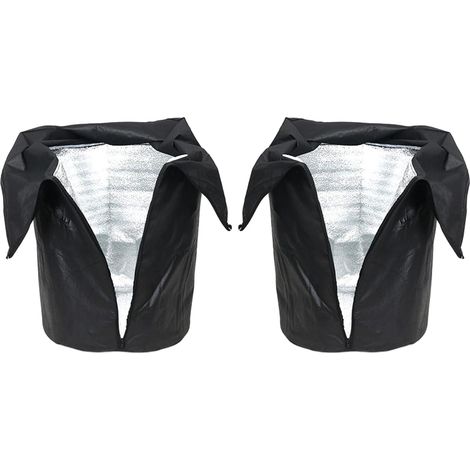 Housses Hivernales pour Pots de Fleurs 2 Pack Protection Gel -45°C avec Fermeture Eclair pour Arbustes Balcon Jardin Terrasse-noir (1/4)