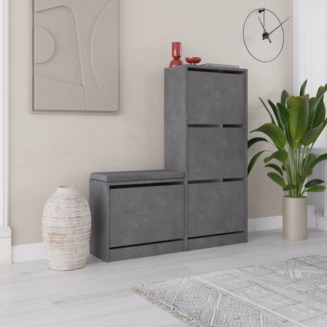 Schuhschrank Dude Grey Melamin 105x118,5x26 cm