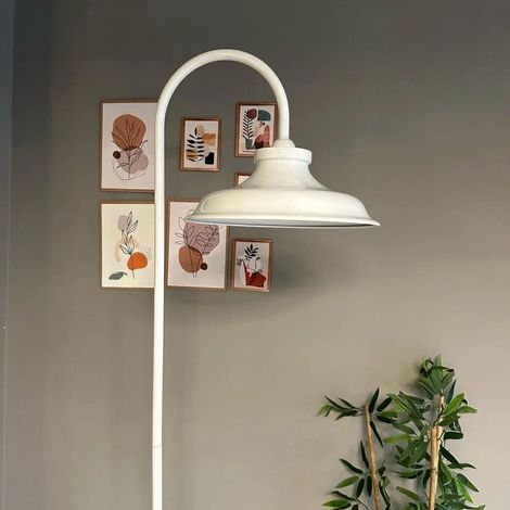 Lampadaire Rovik Métal Moderne E27 Largeur 35 cm Abat-jour Réglable Tablette Variateur (1/4)