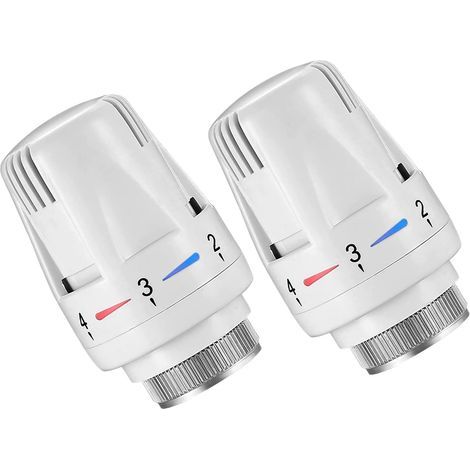 Válvula termostática G1/2", válvula termostática automática estándar, tapa de válvula de radiador, cabezal aislante - 2 piezas