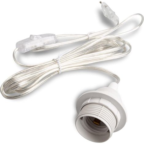 Douille de lampe E27 avec interrupteur, câble d'alimentation de 3,5 m, suspension de lampe Sokel 350SW transparent (1/5)