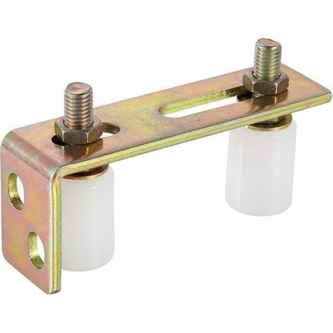 Rouleau de guidage pour porte coulissante – Support en L réglable, 2 rouleaux en nylon, charge max. 60 kg (2-5/16") (1/4)