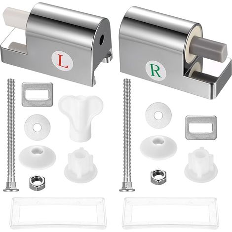 Universal Toilet Seat Fixing Set, Toilet Seat Replacement Hinges, Soft Close Toilet Seat Fixing Kit, Metal Hinges for Installation (1/3)