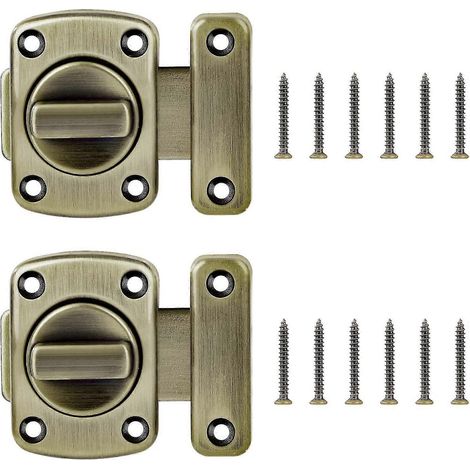 Türriegel-Sicherheits-Drehtürriegel aus Zinklegierung mit Schrauben für Badezimmer- und Schranktüren, 2 Stück (Grünbronze)