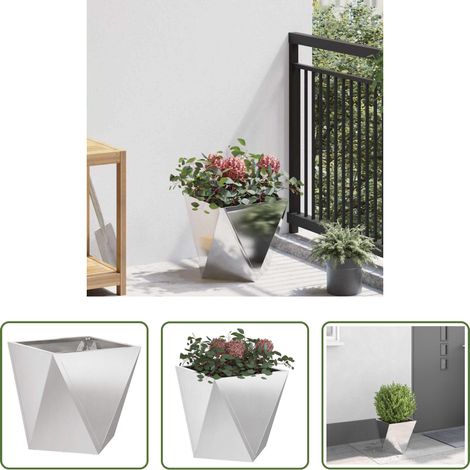 Bac à plantes extérieur - Jardinière Argent 30 x 30 x 30 cm Acier inoxydable (1/5)