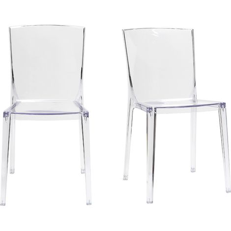 Miliboo – Chaises transparentes empilables intérieur – extérieur – Polycarbonate – Lot de 2 – Dimensions L46 x P53 x H87 cm – Poids max 100 kg (1/8)