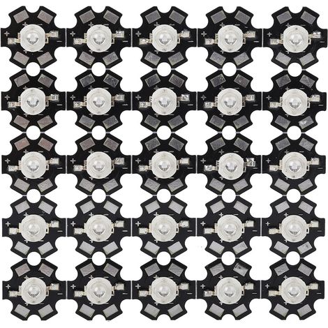 25PCS Perles LED Haute Luminosité, Source Lumineuse à Puces Intégrées, Ampoule Projecteur Blanc Chaud 3000-3200K