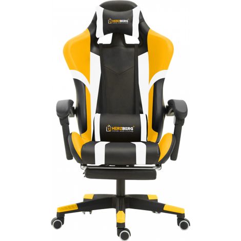 Chaise de bureau et gaming jaune Herzberg HG8083-YLW (1/5)